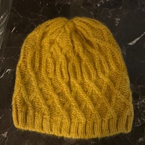 Yellow knitted beanie